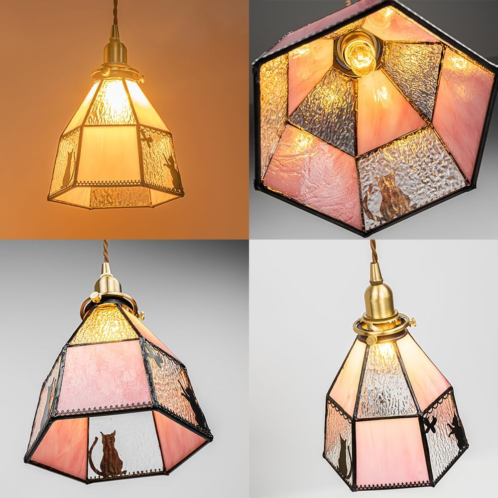 Kiven H-Type Track Lighting Pendants,1-Light Tiffany Style h Track Pendant Lights with Stained Glass Lampsade,Decorative Track Lighting Fixture for Hallway Kitchen Island DZ0489