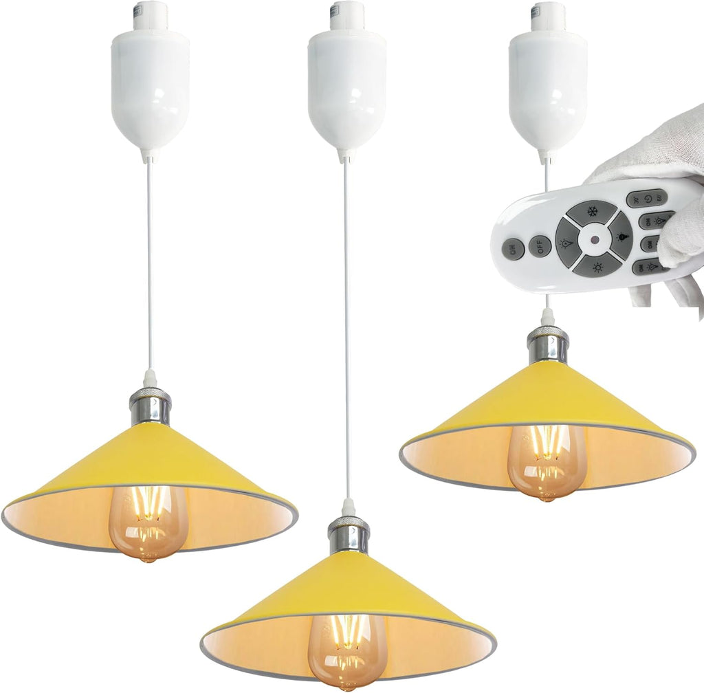Dimmable H-Track Mount Pendant Light Adjustable Height Industrial Style Black Metal Instant on Auto Retract Track Mount Pendant Light Decorate for Kitchen Island Customizable (No bulbs & Track System)