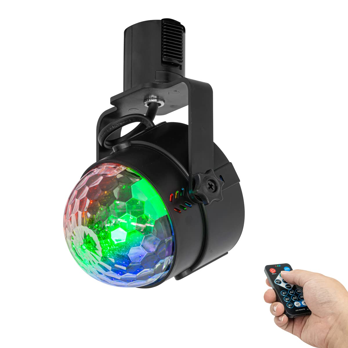 H-Type Track RGB Mirror Ball Magic Ball Stage Lighting Spotlight LED Track Light Fixtures Remote Control Music Voice Control Bar Light Multi-Colors for Club Stage Disco Party KTV(No Track)