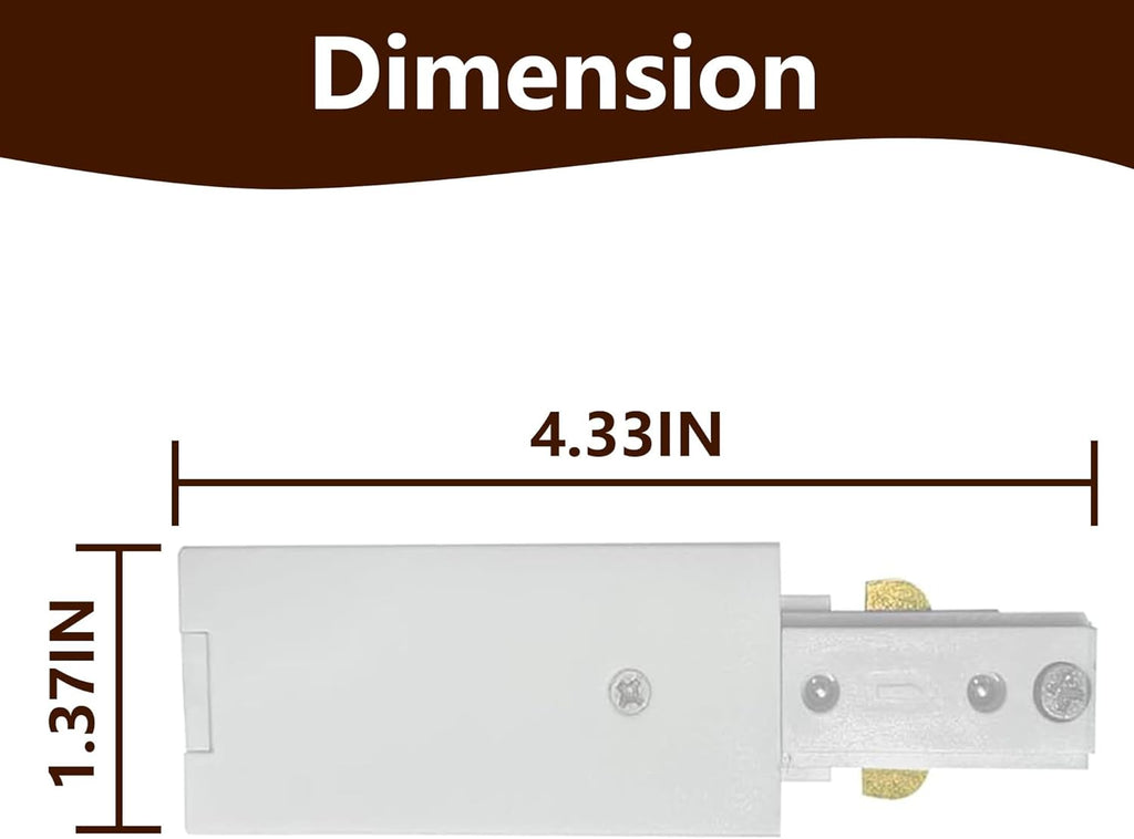 H Track Lighting Live End Cord Kit, 1PCS 4.9FT Track Live End Connector with Cord Plug for H Type Single Circuit 3-Wire-1 Track Lighting System, White