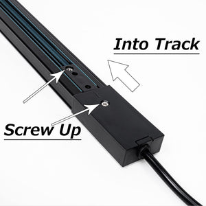 2 - pack of black Halo Track System live end power w/ smart timer (5.9ft UL), 2 19.4" black H - tracks w/ hardware, 120V, for customizable ceiling/wall track lighting