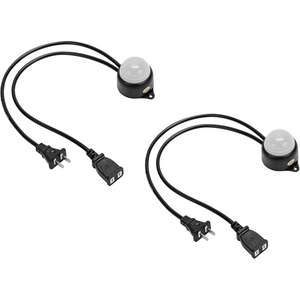 2-Pack Waterproof Intelligent Infrared Body Sensor Switch, black with plug extension cord.