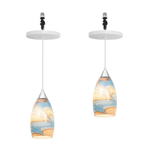 Kiven Instant Light Conversion Kit for 4/5/6inch Hole, 2 Pack Art Glass Farmhouse Lighting Recessed Can Light Conversion Kit to Pendant with E26 Screw-in Adapter for Kitchen Living Hallway