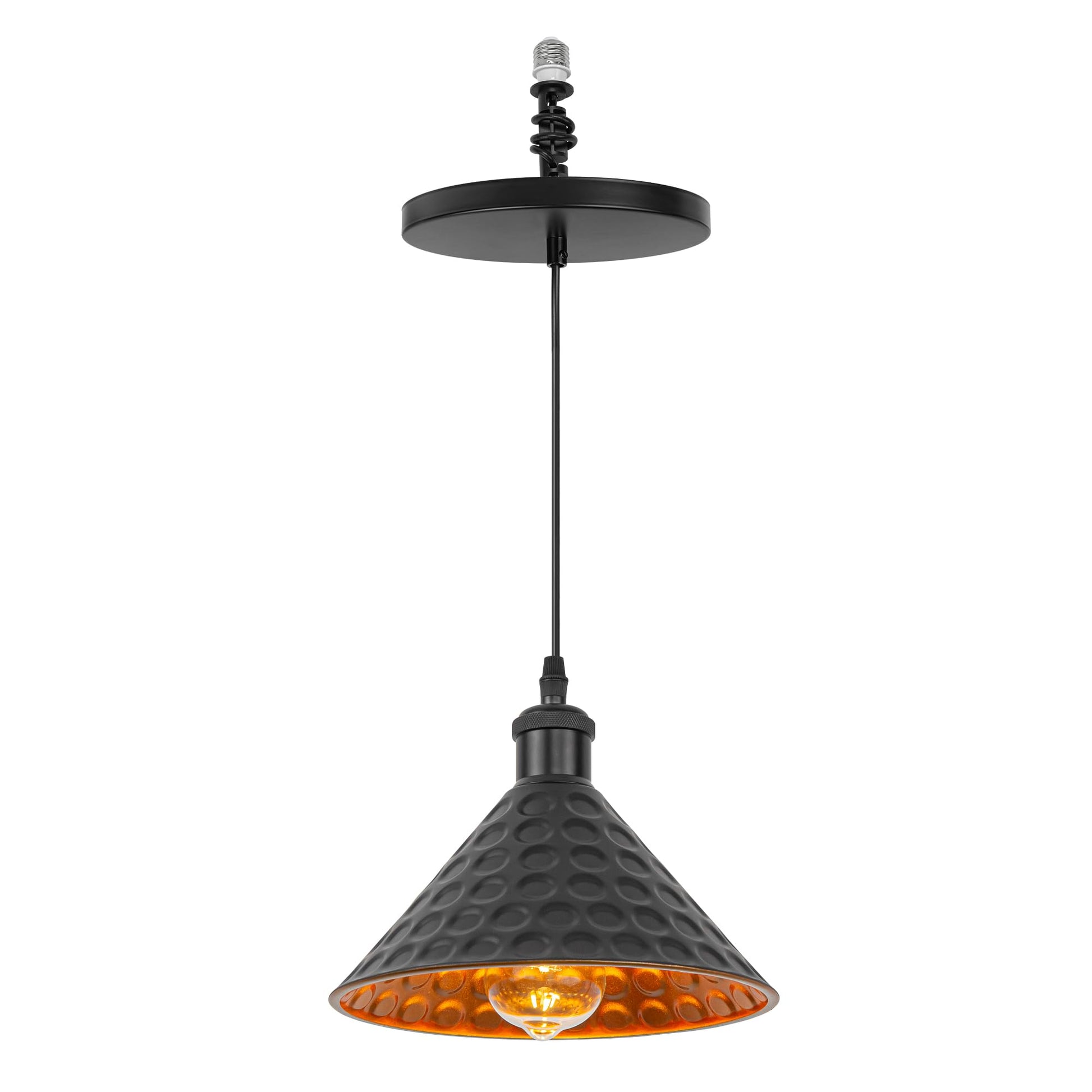 Kiven Instant Light Conversion Kit for 4/5/6inch Hole,Black Farmhouse Lighting Recessed Can Light Conversion Kit to Pendant with E26 Screw-in Adapter for Kitchen Living, Set of 2 TB2776