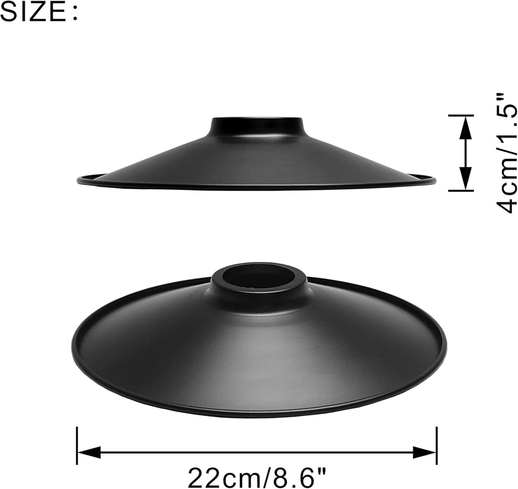 Kiven "2 - piece set" Replacement Chandelier • Bracket Lamp Shade (Light Shade Only), Retro E26, Stylish Lamp Shade, Black Shade