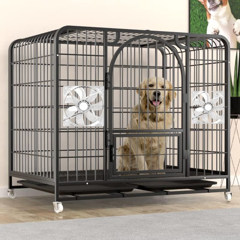 Pet-friendly crate with USB fan, portable & silent. Improves airflow with motion sensor. Ideal for small rooms.