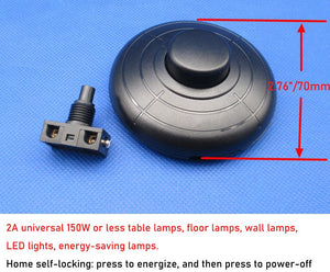 Kiven black foot pedal switch for LED lamps, dual control, PC plastic. Easy installation for home and business use.