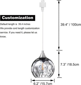 Track Lighting Pendants Modern Glass Globe Decorative Track Lighting Fixture For Kitchen Hallway