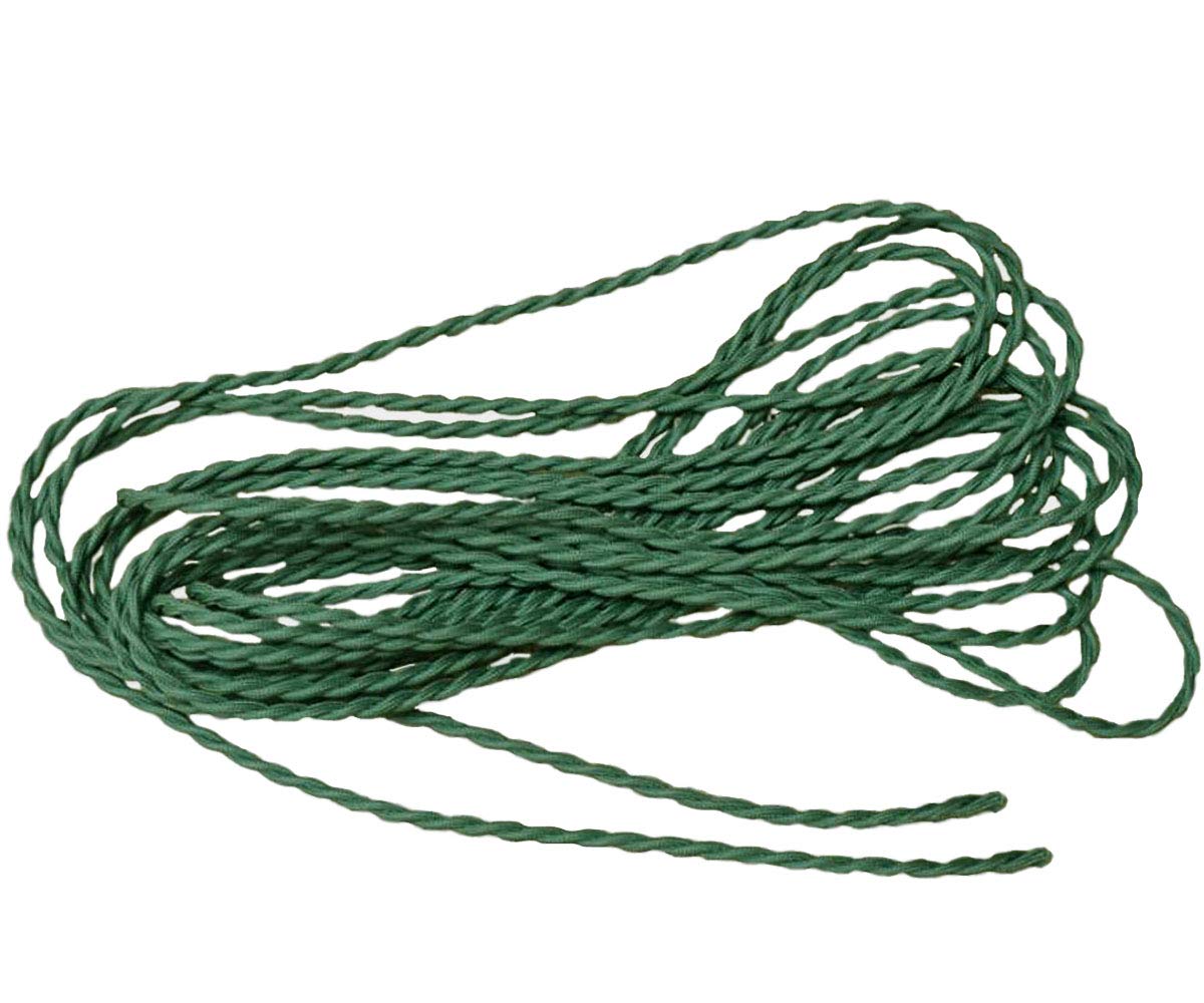 Kiven 32.8 Feet Fabric Cloth Covered Lamp Twisted Wire,18/2 Cotton Covered Electrical Antique Wire for Vintage Bulb, Pendant Light and Other Industrial Antique DIY Projects (Army Green)