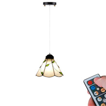 Load image into Gallery viewer, Battery Operated Pendant Light Adjustable Iron Cable Wireless Remote Tiffany Glass 1-Pack