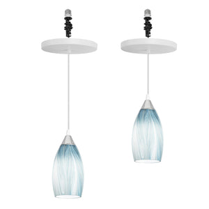 Kiven Instant Light Conversion Kit for 4/5/6inch Hole, 2 Pack Art Glass Farmhouse Lighting Recessed Can Light Conversion Kit to Pendant with E26 Screw-in Adapter for Kitchen Living Hallway