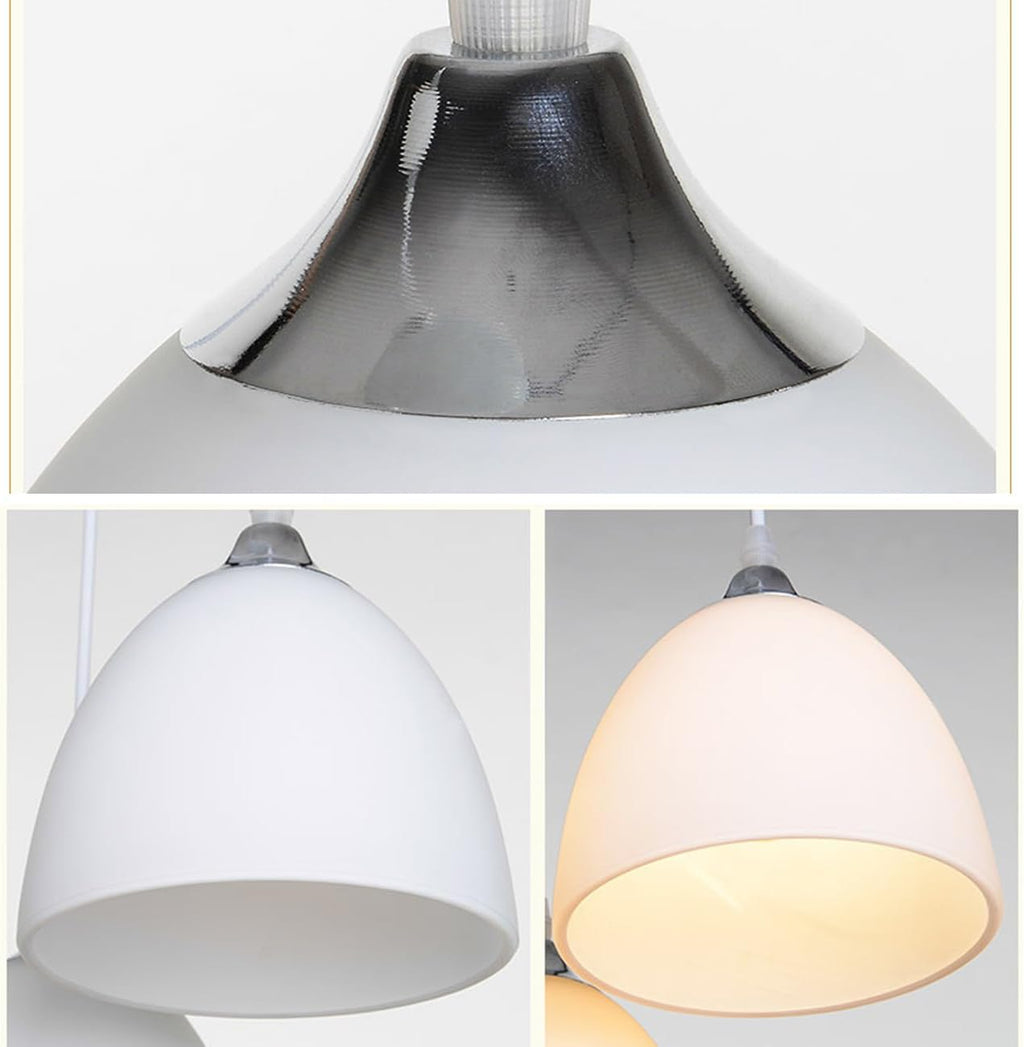 Adjustable Height Halo Track Lighting Pendants, 4 Ft Cord, H-Type Track Pendant Lights, Retro White Bell Glass Alabaster, E26 Smart LED Edison Bulbs Track Mount for Kitchen Island