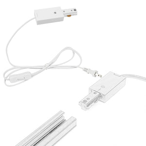2 - pack of black Halo Track System live end power w/ smart timer (5.9ft UL), 2 19.4" black H - tracks w/ hardware, 120V, for customizable ceiling/wall track lighting