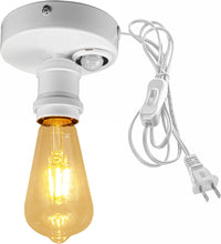 Load image into Gallery viewer, Motion Activated Ceiling Light Plug-in Industrial Lights Adjusted Delay Time for Bathroom Hallway