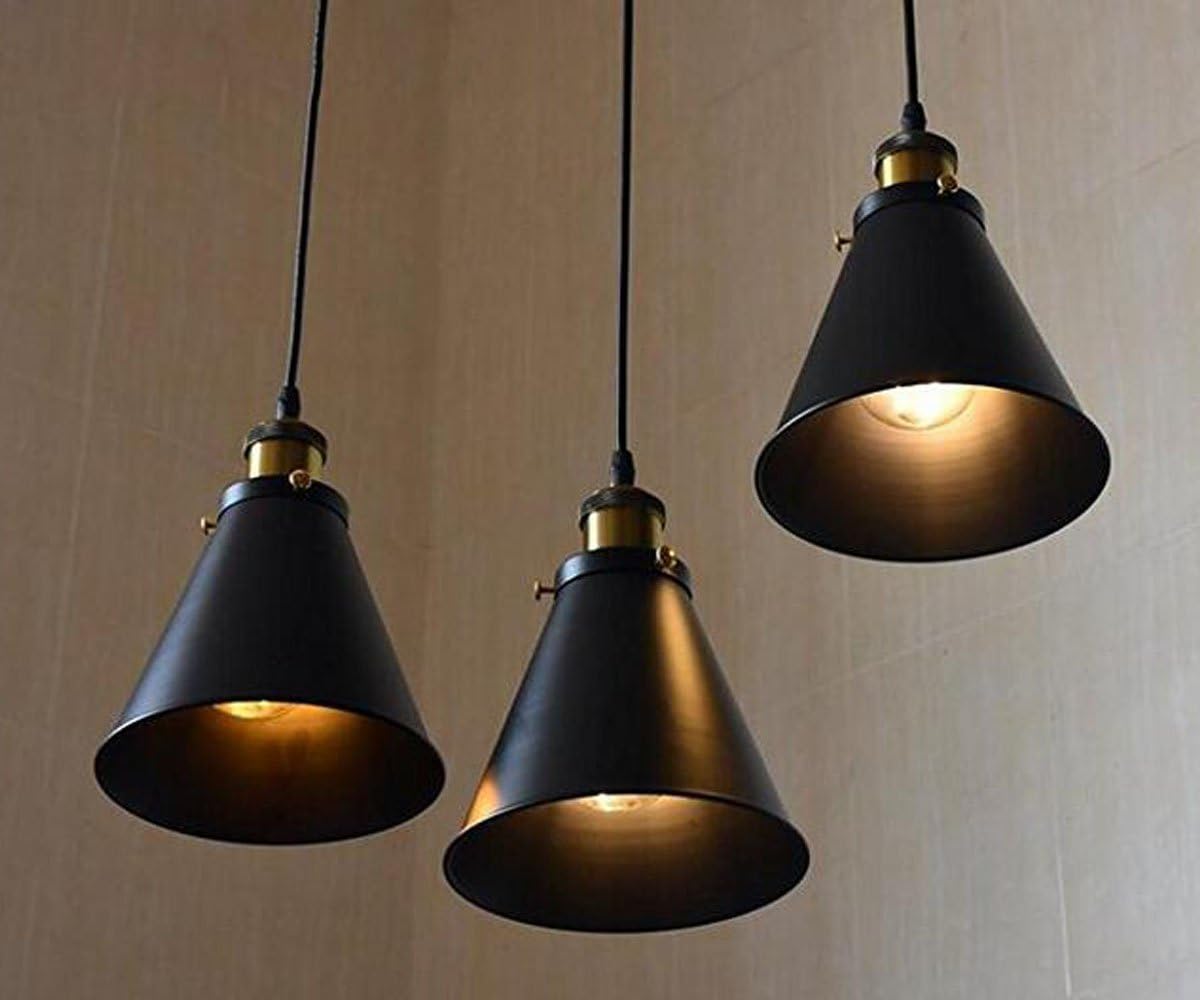 Kiven Dimmable H-Type Track Lignting Pendant Antique Industrial Oil Rubbed Bronze Pendant Light 3 Pack,Track Pendant Lights for Dining Room (Bulb Included)