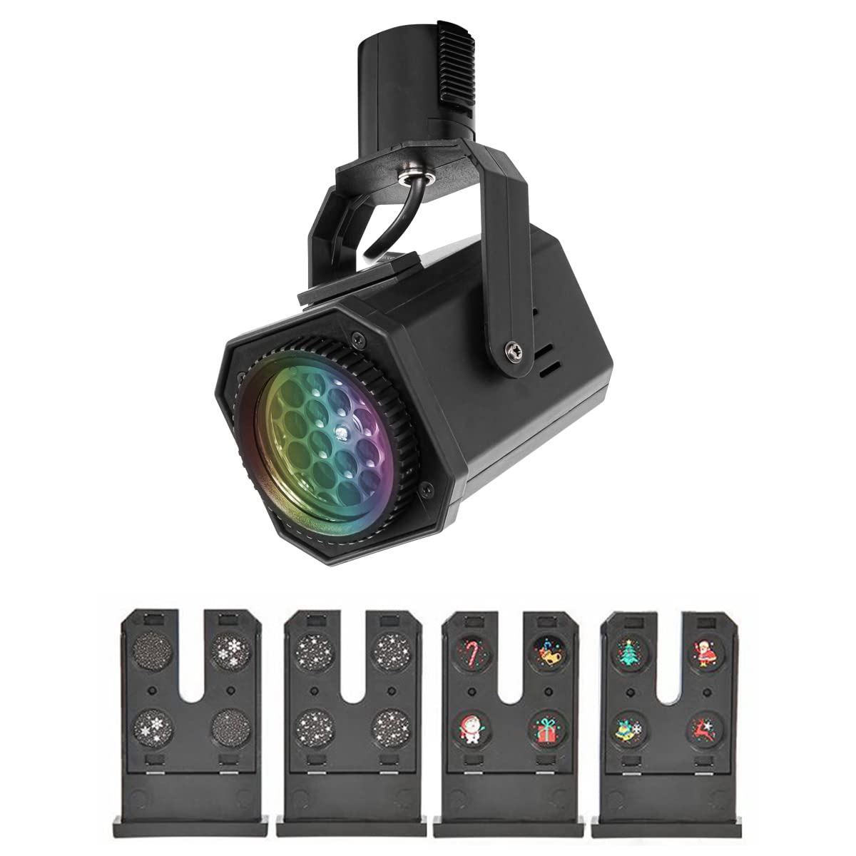 H-Type Track RGB Mirror Ball Magic Ball Stage Lighting Spotlight LED Track Light Fixtures Remote Control Music Voice Control Bar Light Multi-Colors for Club Stage Disco Party KTV(No Track)