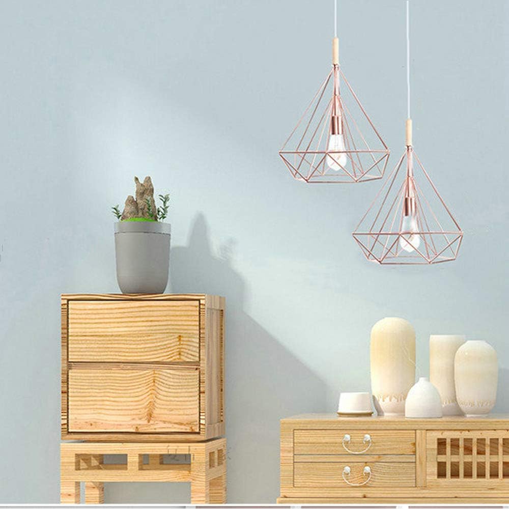 Kiven Dimmable Swag Rose Gold Pendant Light with Adjustable Height, 20ft Plug - In Cord, E26 Base, No Wiring Needed for Dining/Living Room