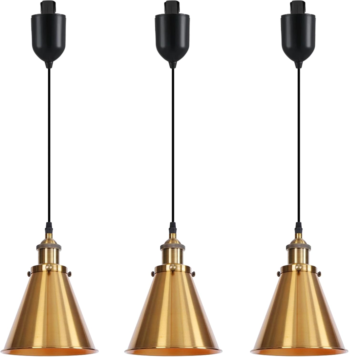 Kiven H-Type Track Lighting, 3-Light Modern Halo Track Pendant Light with Built-in Cable Wrapper Metal Lampshade, Dimmable H Track Light Pedant Adjustable Length for Bedroom Kitchen Shop, Silver Finish