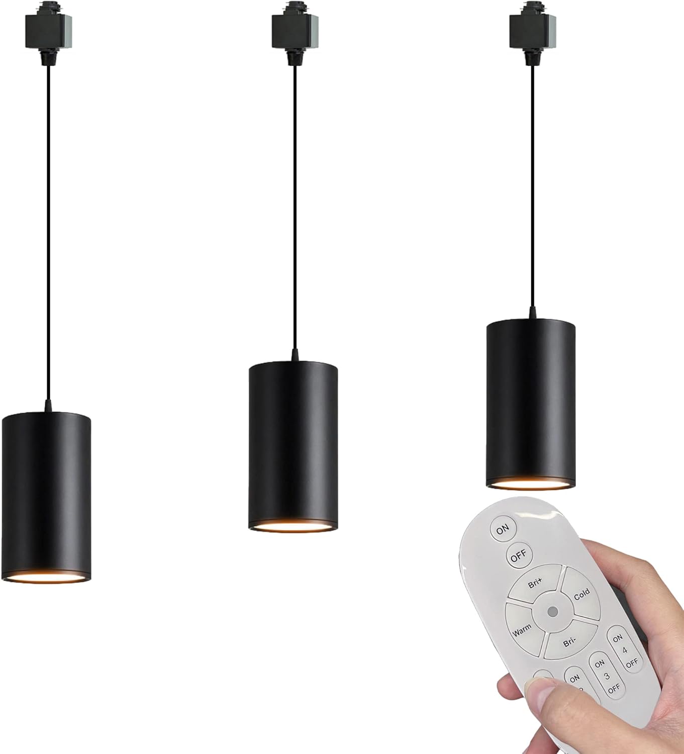 Remote Control 7W LED Track Linear Look White Pendant Lights H-Type Track Light with Focused Adjustable Industrial COB LED Dimmable for Dining Rooms 3 Lights Customizable GDTB2601-W-30cm