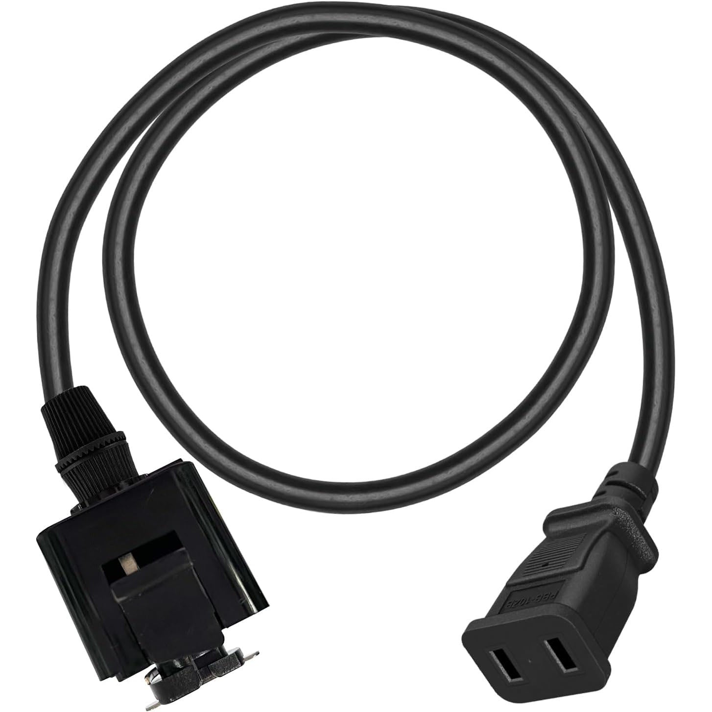 1 Pcs J-Type Track Adapter Extension Cord with 2-Prong Female Plug - 5.9Ft Retro Black Cord for Lamps, Indoor Lighting Accessory Part DIY Project