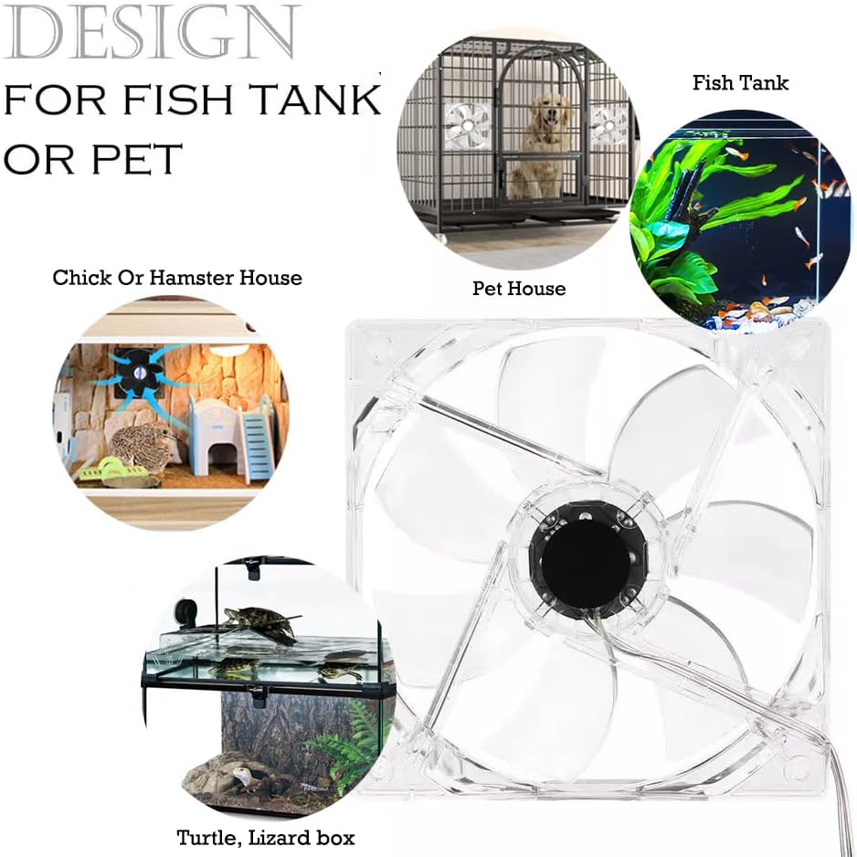 Kiven Smart Fan USB-Powered Fan with Motion Sensor Small Room Air Circulator Fan for Pet,Silent and Portable,4.7-Inch - Transparent
