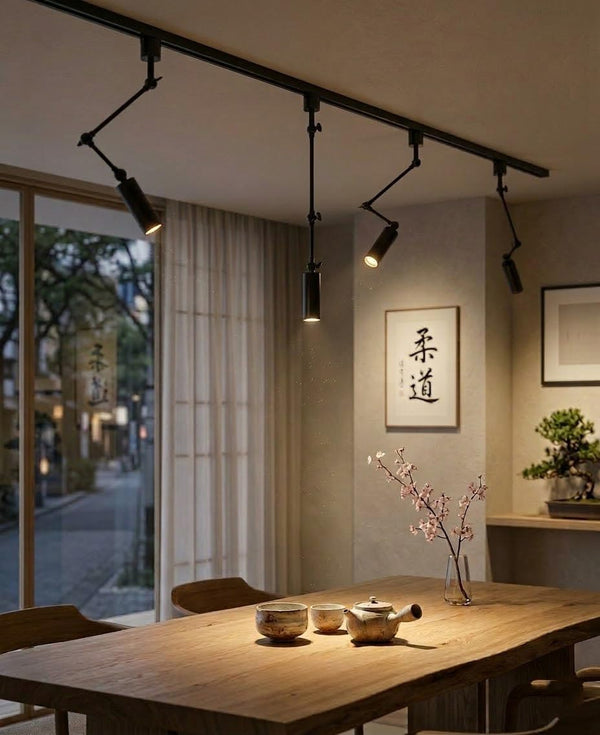 Kiven Remote Control LED L Track Lighting, Dimmable Spot Light with Adjustable Long Swing Arm, Modern Black Directional Spotlight for Accent, Gallery, and Home Decor