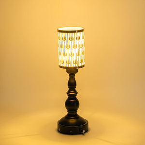 Kiven Cordless Table Lamp with Metal Lampshade, 2700K Warm White Light for Bedside or Desk