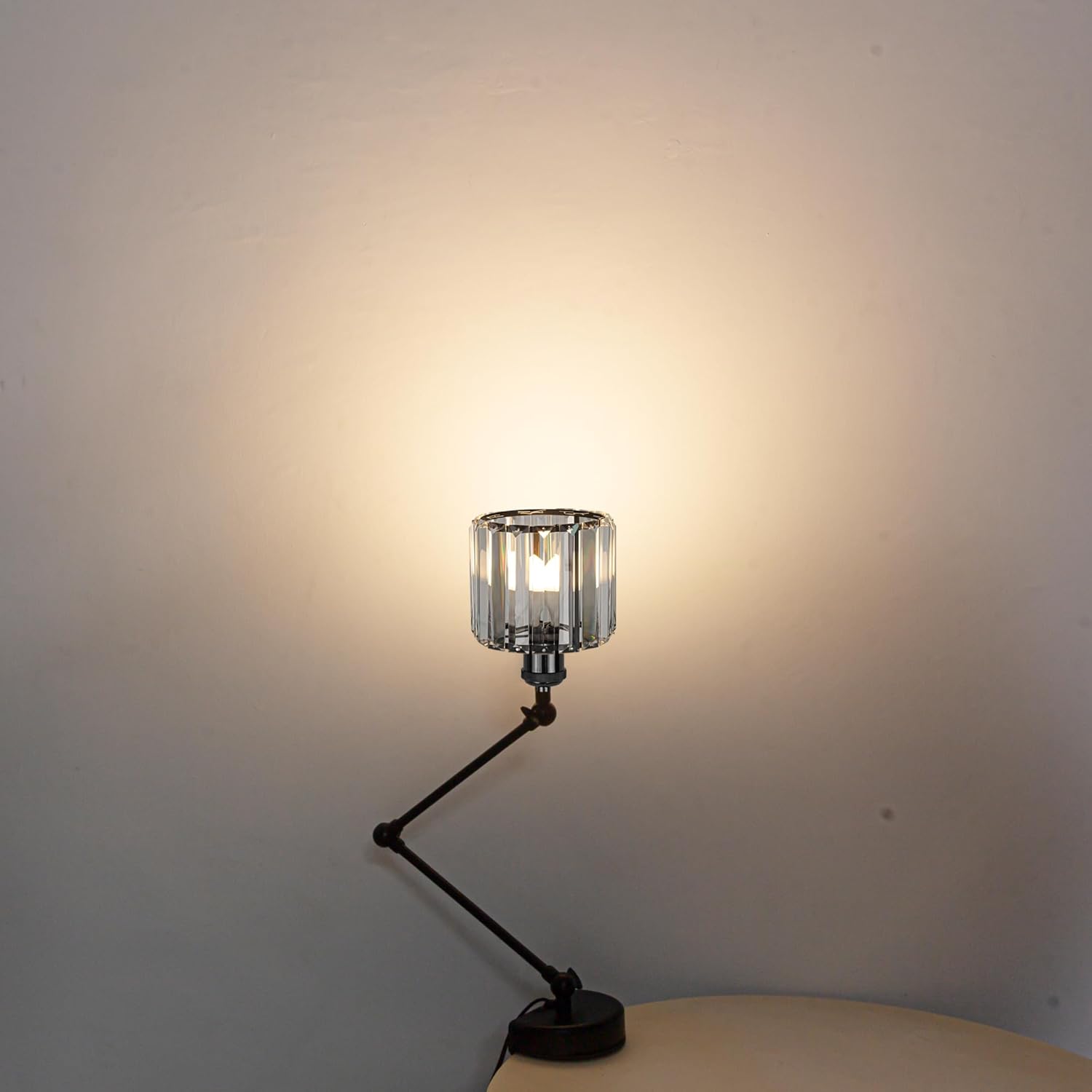 Kiven Headboard Reading Light, Dimmable LED Book Reading Lamp, Modern Crystal Nightstand Lamp with Adjustable Swing Arm, 8.2ft Cord, Remote Control for Reading Bedside Side Table Desk