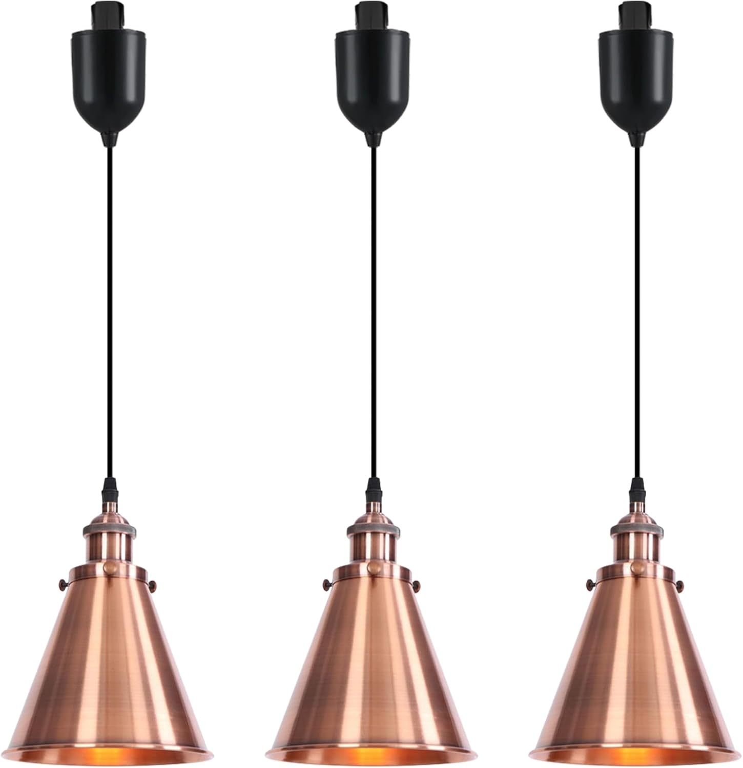 Kiven H-Type Track Lighting, 3-Light Modern Halo Track Pendant Light with Built-in Cable Wrapper Metal Lampshade, Dimmable H Track Light Pedant Adjustable Length for Bedroom Kitchen Shop, Silver Finish