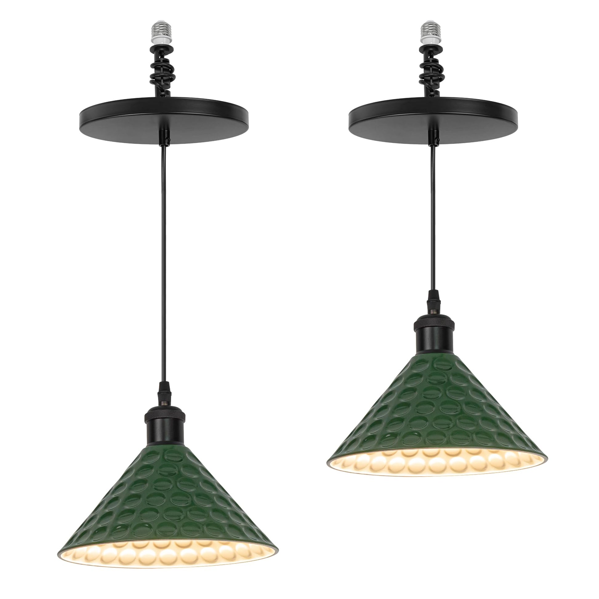 Kiven Instant Light Conversion Kit for 4/5/6inch Hole,Black Farmhouse Lighting Recessed Can Light Conversion Kit to Pendant with E26 Screw-in Adapter for Kitchen Living, Set of 2 TB2776