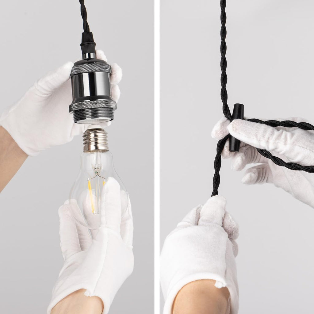 Kiven H-Type Black Track Lighting Pendant with E26 Socket Cord Adjustable Pack of 3 Adjustable height (4 feet, bulbs NOT included)