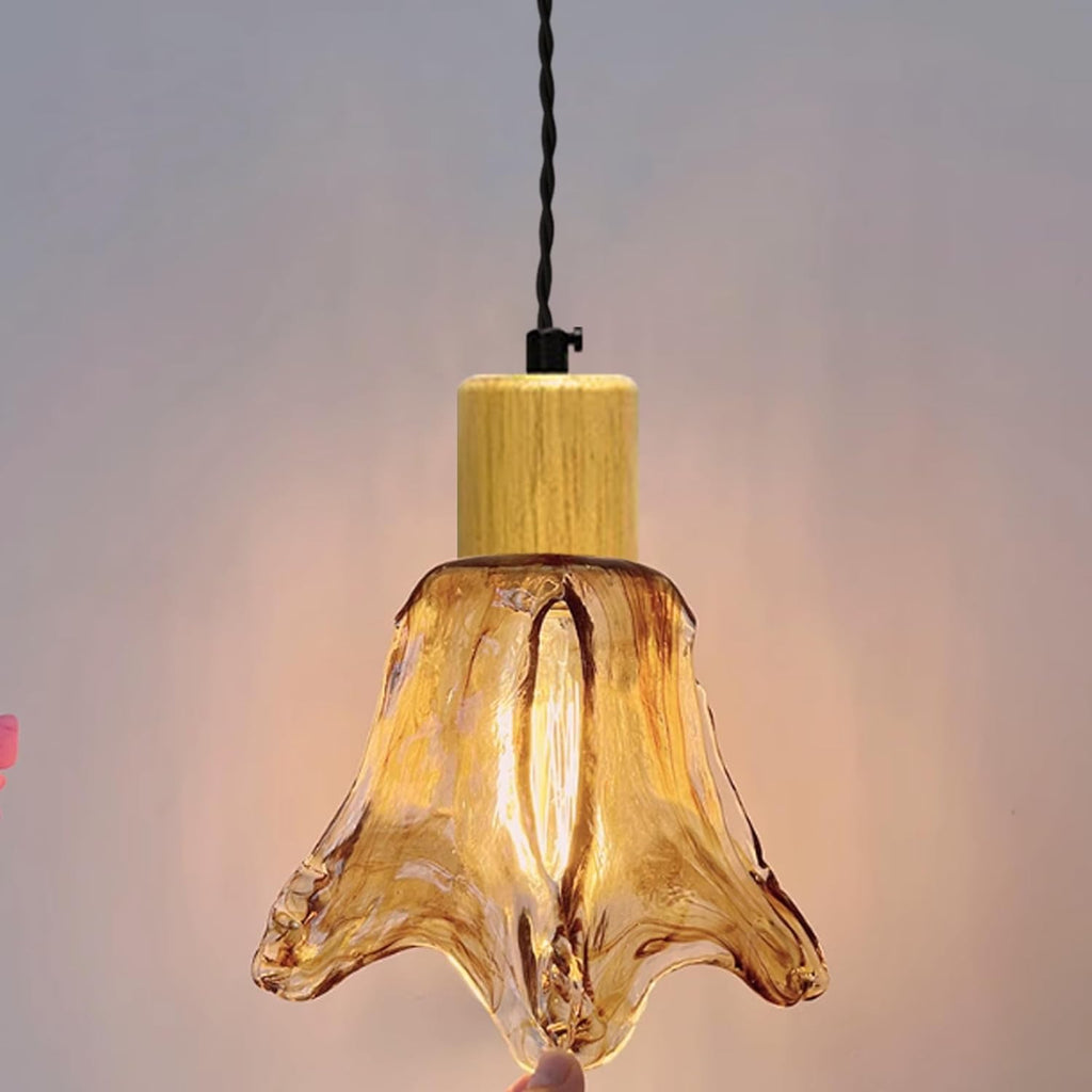 1-Pack 5.7" Amber Glass Irregular Caramel Lamp Shade Replacement, Brown Square Glass Cover, DIY Torchiere Shade Decorative for Pendant Light Table Lamp Swag Ceiling Lamp Wall Sconce