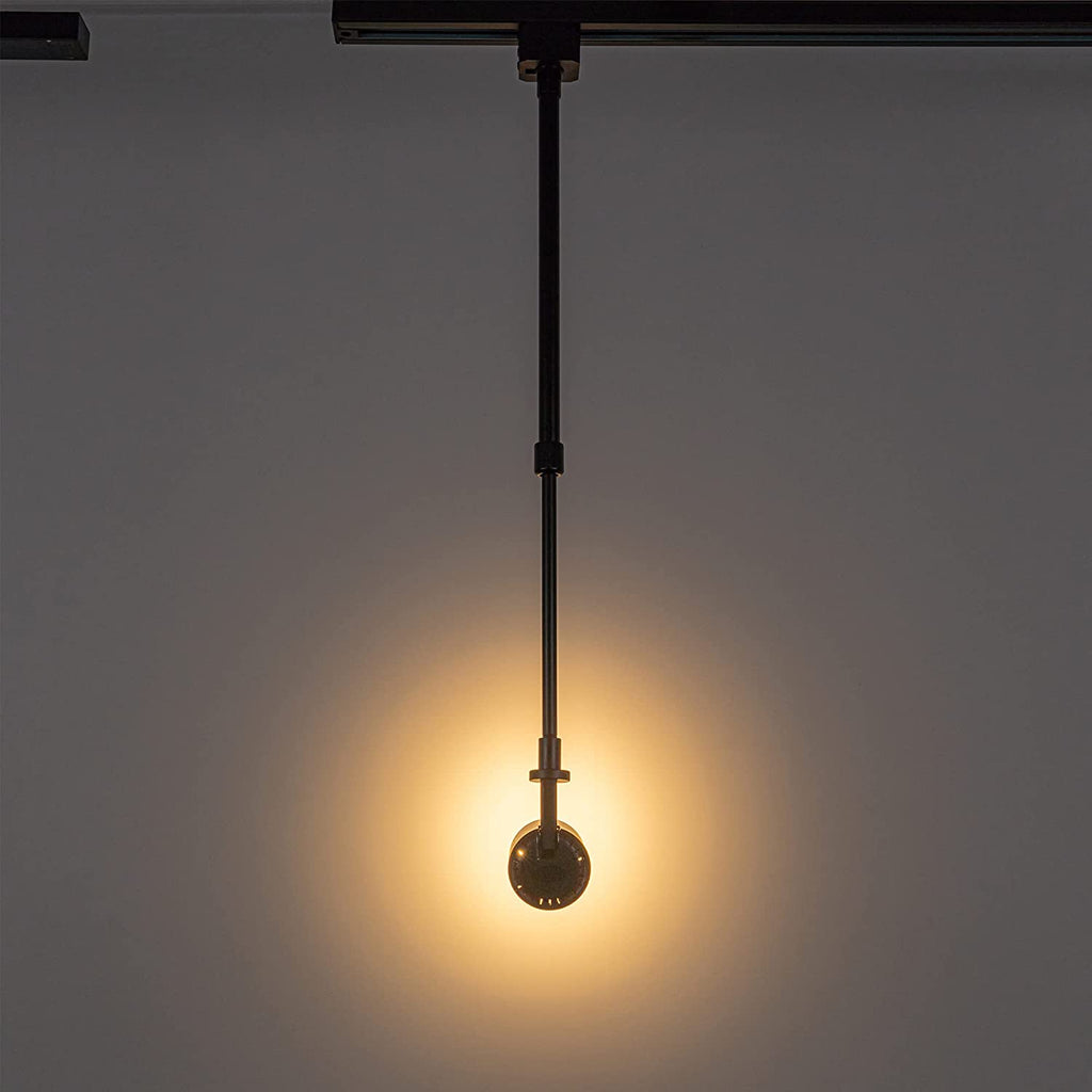 Black adjustable track spotlight pendant lighting fixture, suitable for art lighting, vintage style.