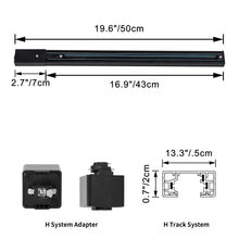 Load image into Gallery viewer, 2 - pack of black Halo Track System live end power w/ smart timer (5.9ft UL), 2 19.4&quot; black H - tracks w/ hardware, 120V, for customizable ceiling/wall track lighting