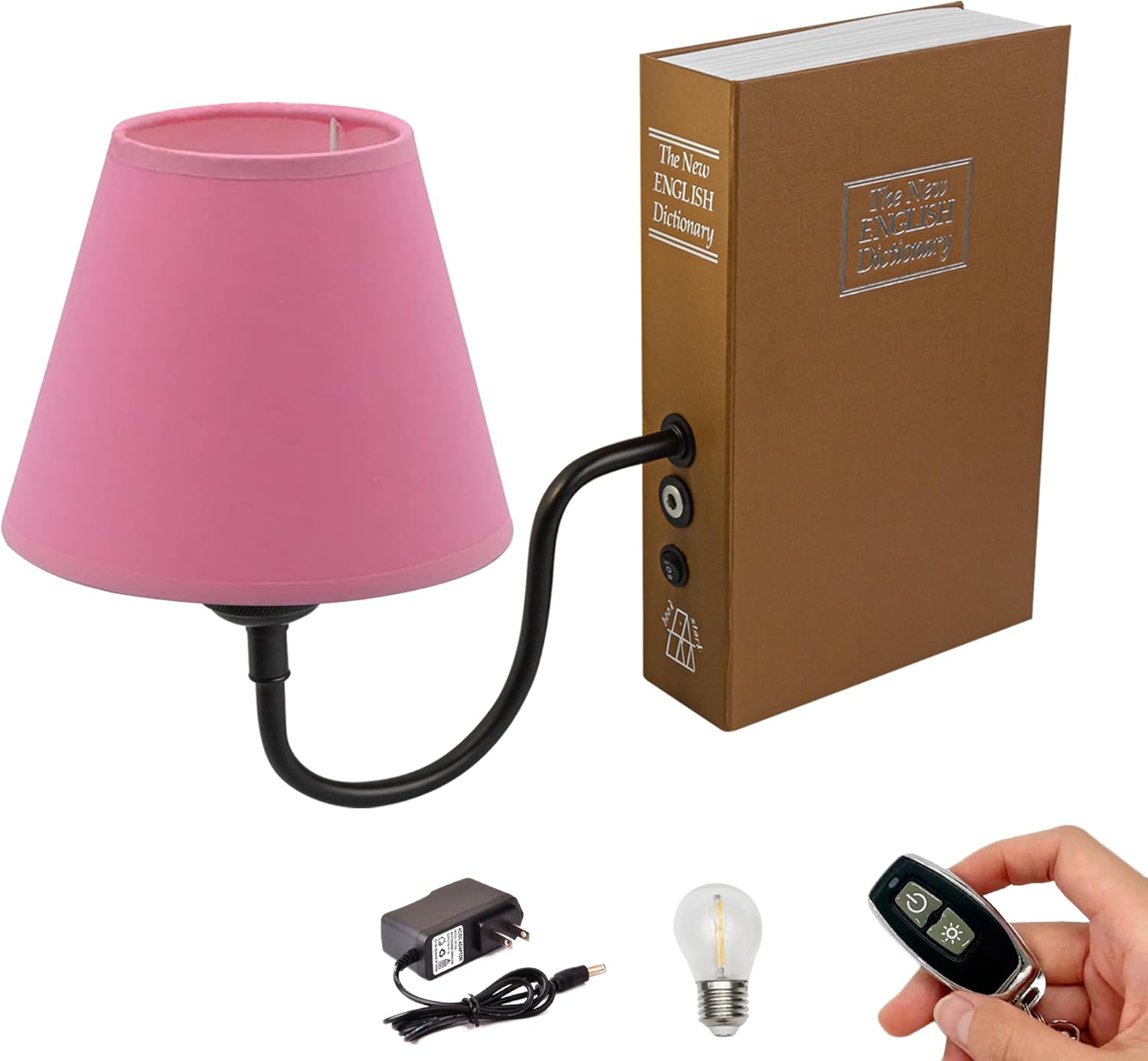 Kiven Cordless Table Lamp, Set of 2 Rechargeable Bookshelf Lamp with Gray Fabric Lampshade, Farmhouse Decorative Bookend, Cordless Lamp for Office Home Decor Bedside Bookshelf
