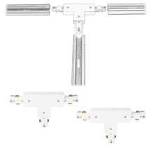 Load image into Gallery viewer, 2 - Pack each of Black/White H Track L, I (PJ0213 - I - 2P - BK) and 3 - way T (Left/Right) connectors for turn and connection in the Halo Track System