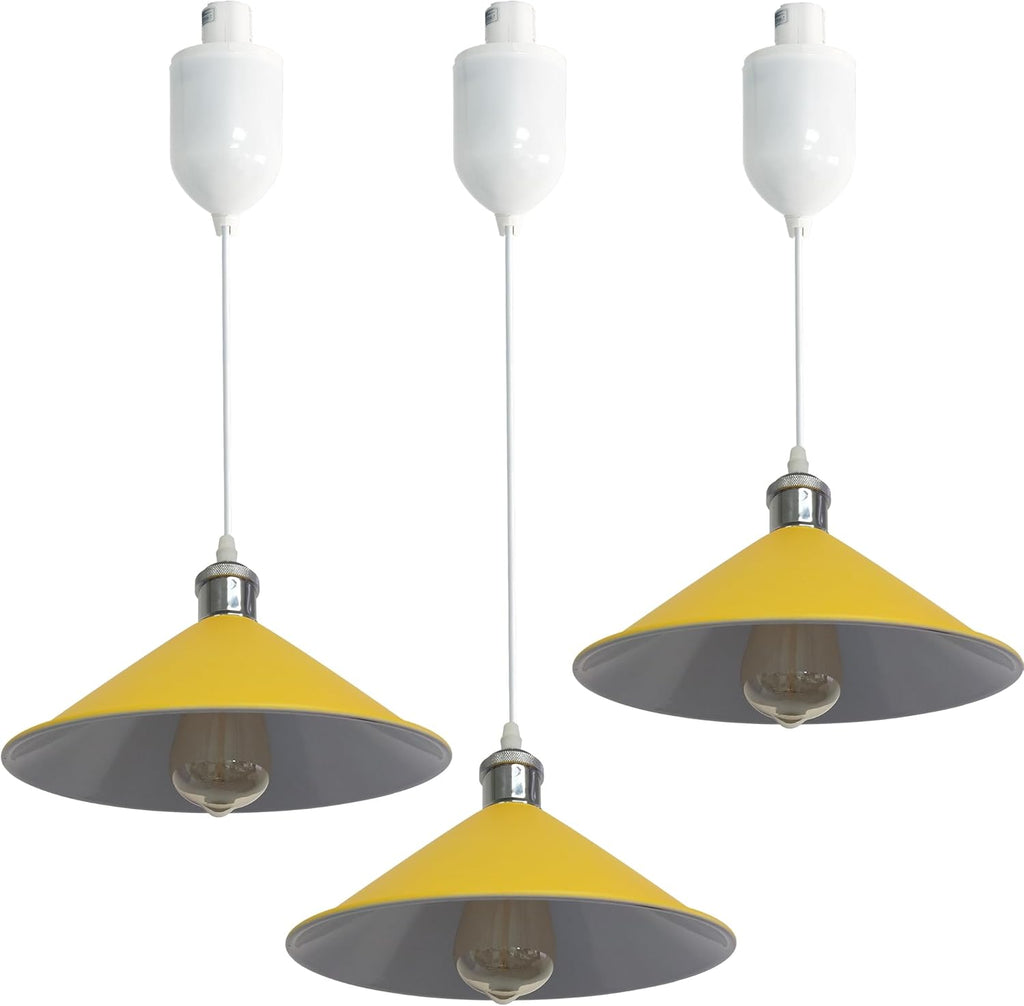 Adjustable Height H Track Mount Pendant Light Industrial Style Black Metal Instant on Auto Retract Track Mount Pendant Light Decorate for Kitchen Island Customizable (No bulbs & Track System)
