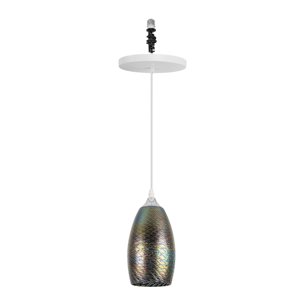 Kiven Instant Light Conversion Kit for 4/5/6inch Hole, 2 Pack Art Glass Farmhouse Lighting Recessed Can Light Conversion Kit to Pendant with E26 Screw-in Adapter for Kitchen Living Hallway