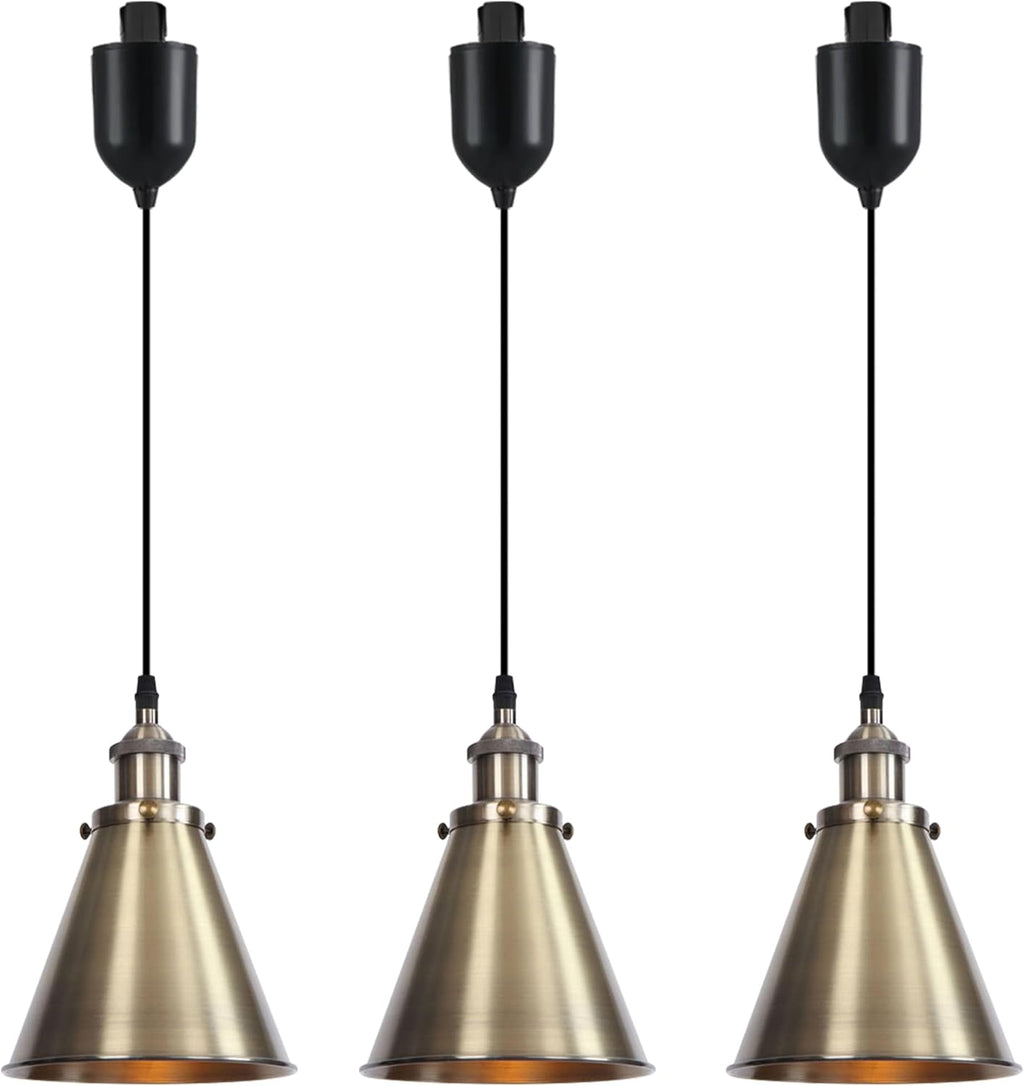 Kiven H-Type Track Lighting, 3-Light Modern Halo Track Pendant Light with Built-in Cable Wrapper Metal Lampshade, Dimmable H Track Light Pedant Adjustable Length for Bedroom Kitchen Shop, Silver Finish
