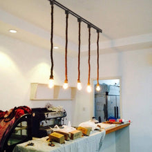 Load image into Gallery viewer, Track Pendant Light Set Hemp Rope Cord DIY Industrial Style