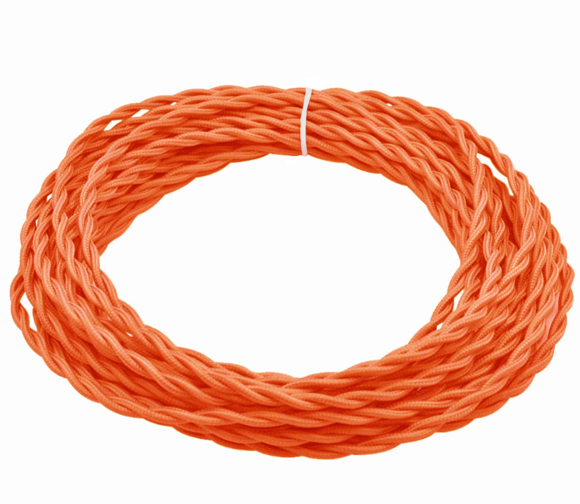 Kiven 32.8 Feet Fabric Cloth Covered Lamp Twisted Wire,18/2 Cotton Covered Electrical Antique Wire for Vintage Bulb, Pendant Light and Other Industrial Antique DIY Projects (Army Green)