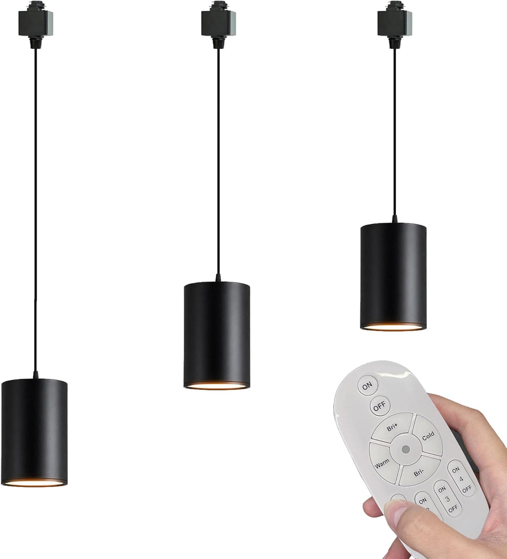 Remote Control 7W LED Track Linear Look White Pendant Lights H-Type Track Light with Focused Adjustable Industrial COB LED Dimmable for Dining Rooms 3 Lights Customizable GDTB2601-W-30cm