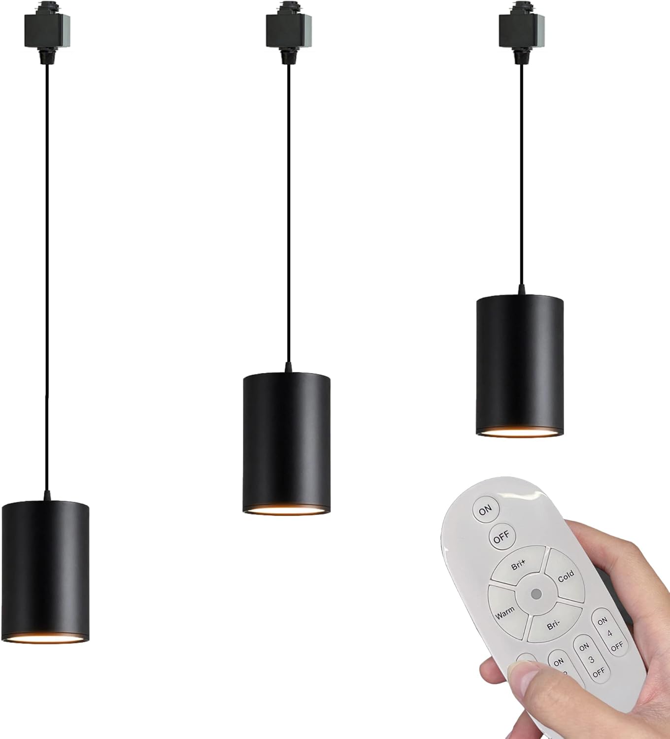 Remote Control 7W LED Track Linear Look White Pendant Lights H-Type Track Light with Focused Adjustable Industrial COB LED Dimmable for Dining Rooms 3 Lights Customizable GDTB2601-W-30cm