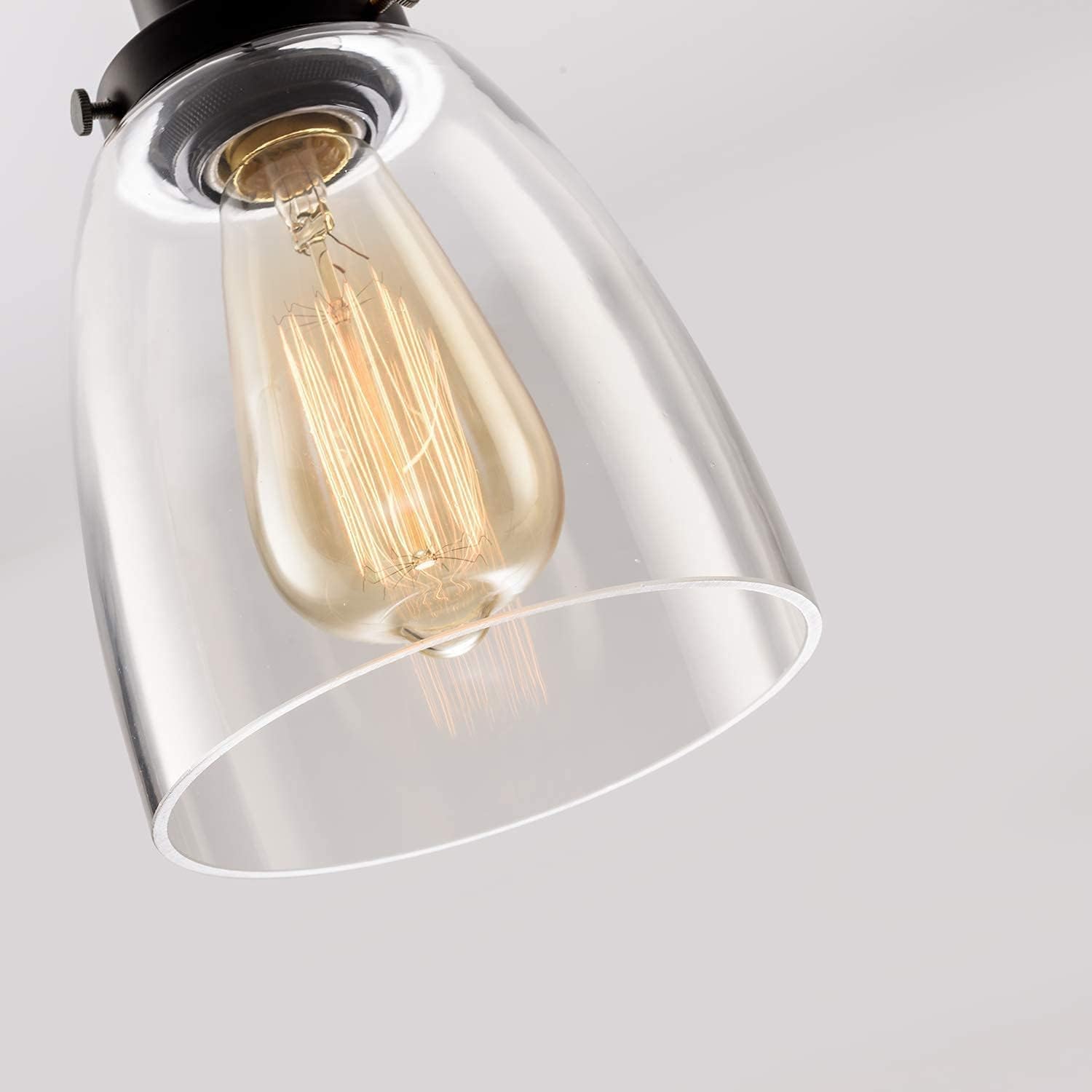 Single Glass Lampshade, Fixture Replacement Bell Clear Glass Shade
