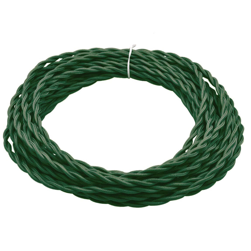 Kiven 32.8 Feet Fabric Cloth Covered Lamp Twisted Wire,18/2 Cotton Covered Electrical Antique Wire for Vintage Bulb, Pendant Light and Other Industrial Antique DIY Projects (Army Green)