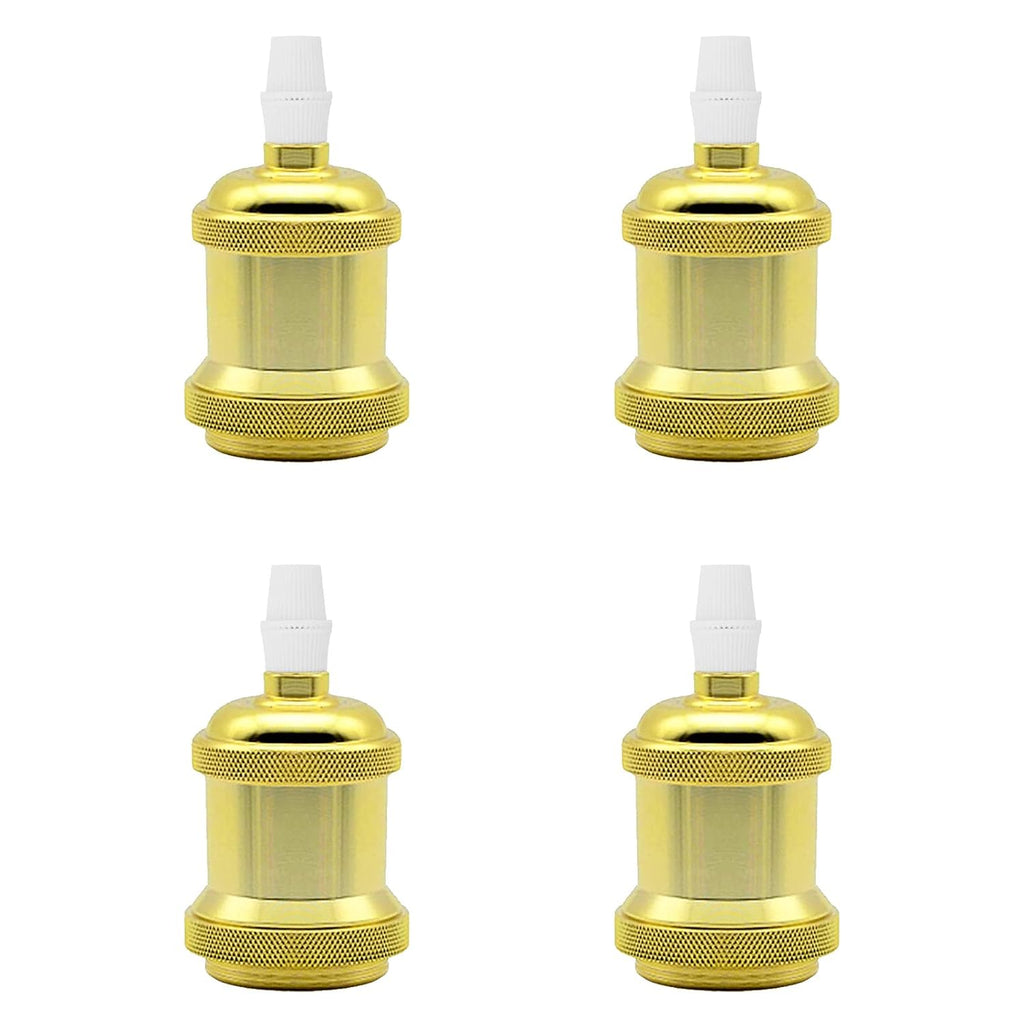 Kiven4Pcs Vintage Industrial E26 Lamp Socket with Rotated Switch Edison Retro Mini Lamp Holder for Decorative DIY Lighting Black Color