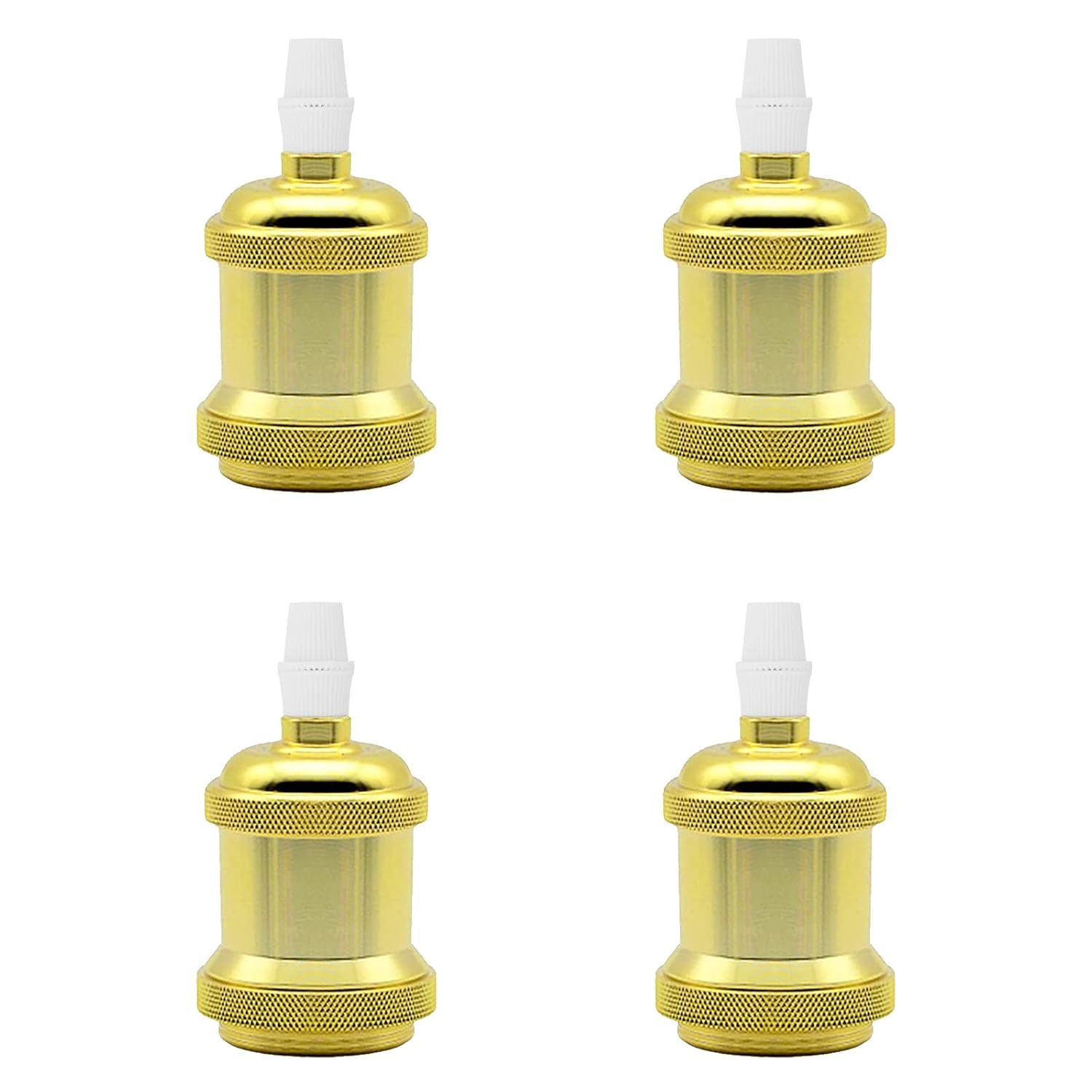 Kiven4Pcs Vintage Industrial E26 Lamp Socket with Rotated Switch Edison Retro Mini Lamp Holder for Decorative DIY Lighting Black Color