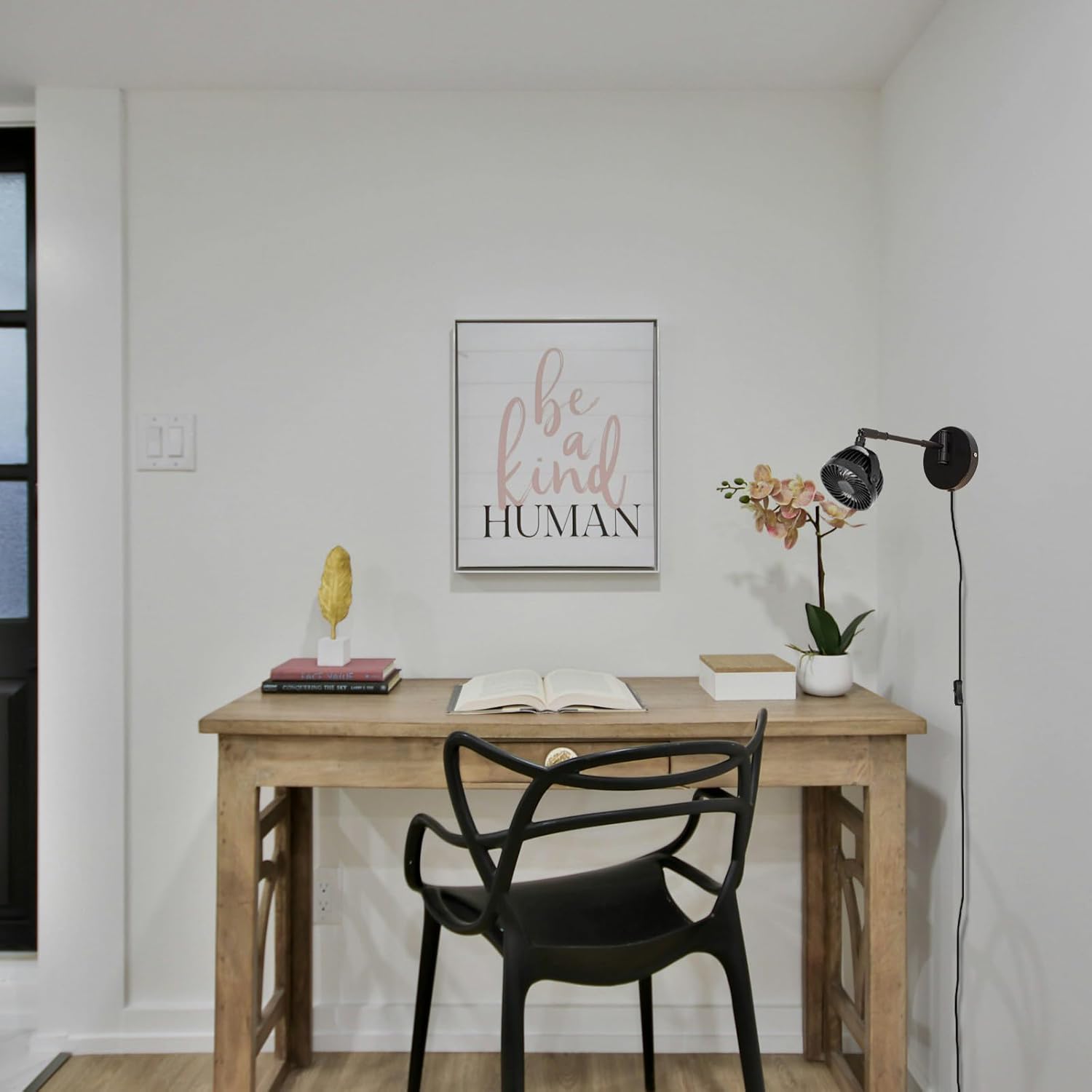 Kiven Small Wall Mount Swivel Fan with Flexible Arm, Modern Wall Mount Fans 4 Inch Wall fans with 5.9ft Plug in Cord, Vintage Ceiling Fans for Bathroom Kitchen Office