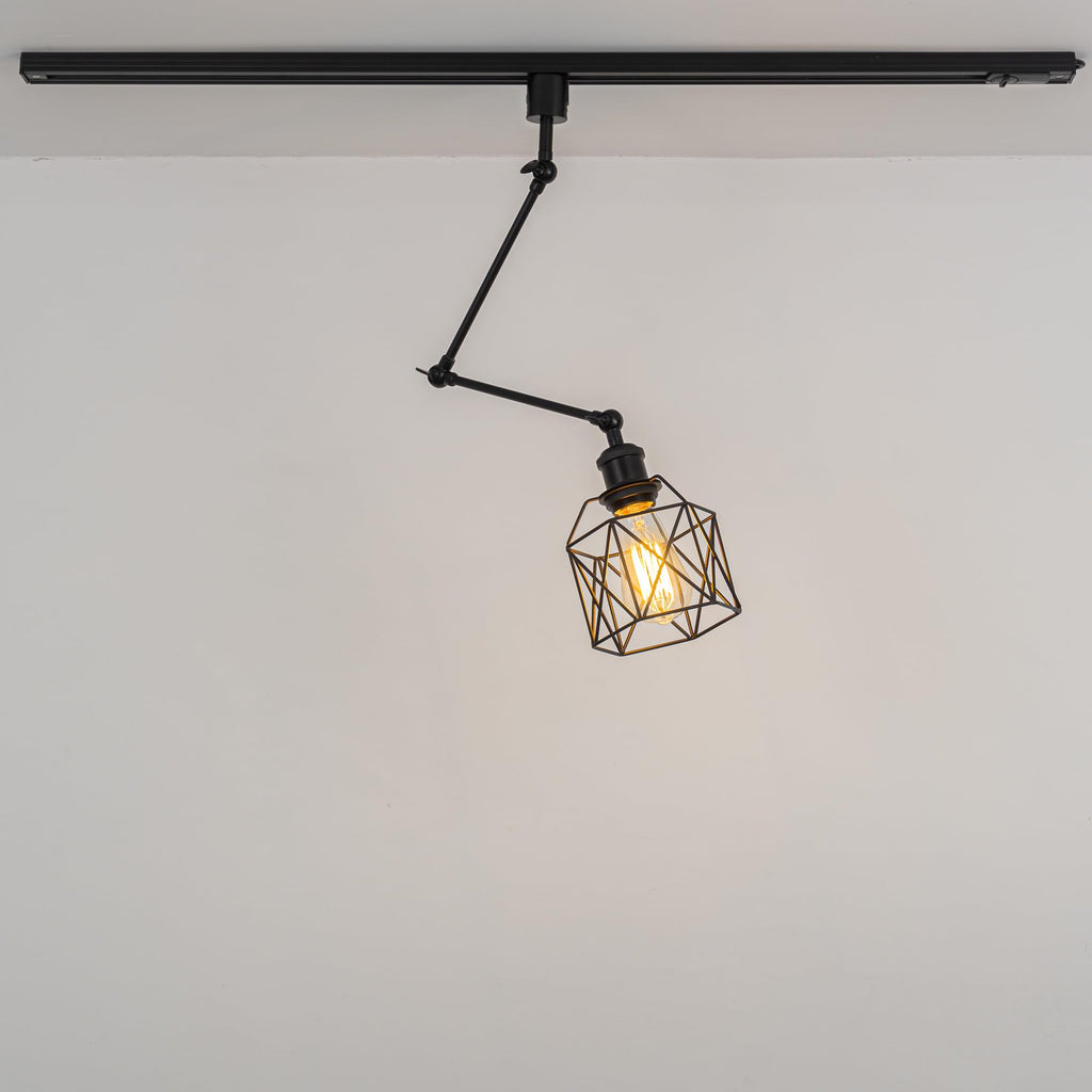 Customizable Articulating Arm Track Light Accent, Modular Adjustable Extension Track Pendant Light for Kitchen Island, Dining Room & Accent Wall