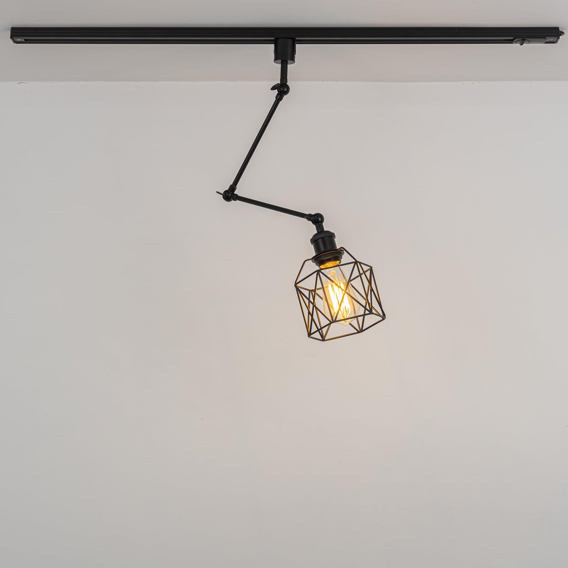 Customizable Articulating Arm Track Light Accent, Modular Adjustable Extension Track Pendant Light for Kitchen Island, Dining Room & Accent Wall